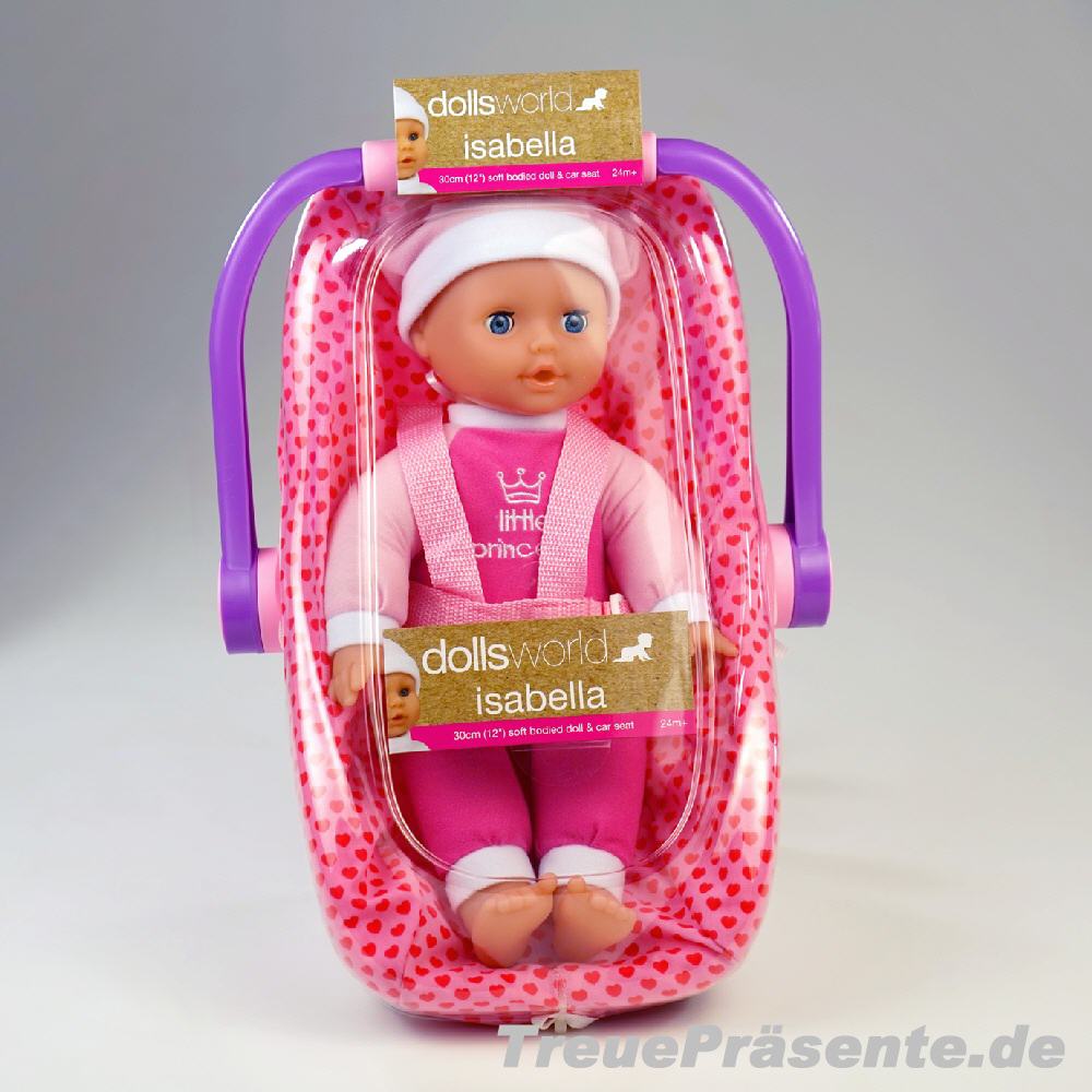 Baby-Puppe Isabella mit Autositz