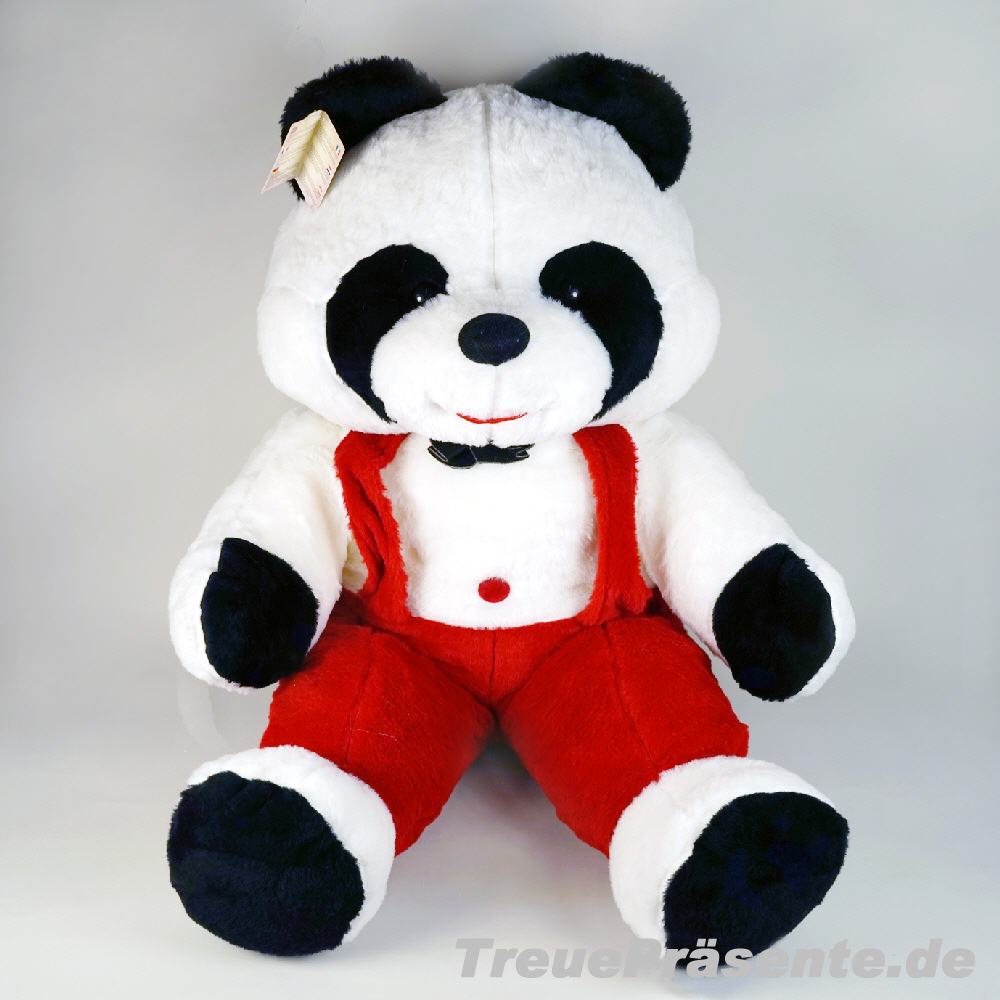 TreuePräsent Plüsch-Panda mit Latzhose 100 cm