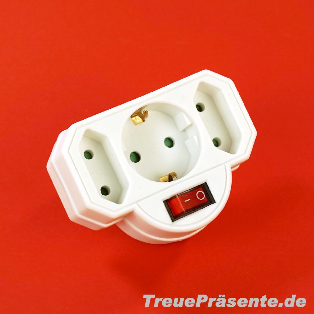 Dreifach-Steckdose mit Schalter