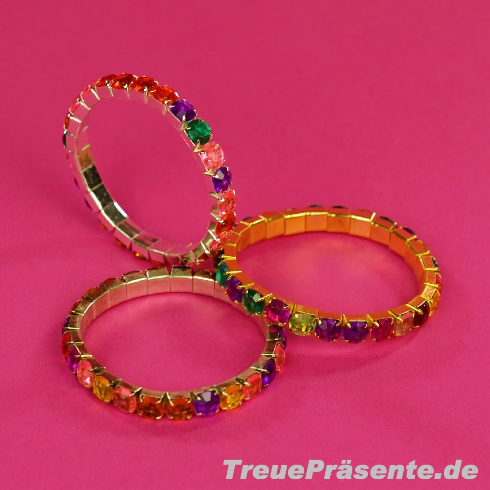 Glitzerarmbänder mit Glassteinchen