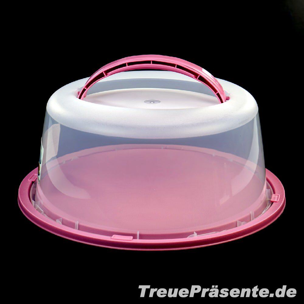 Runder Tortenbehälter rosa