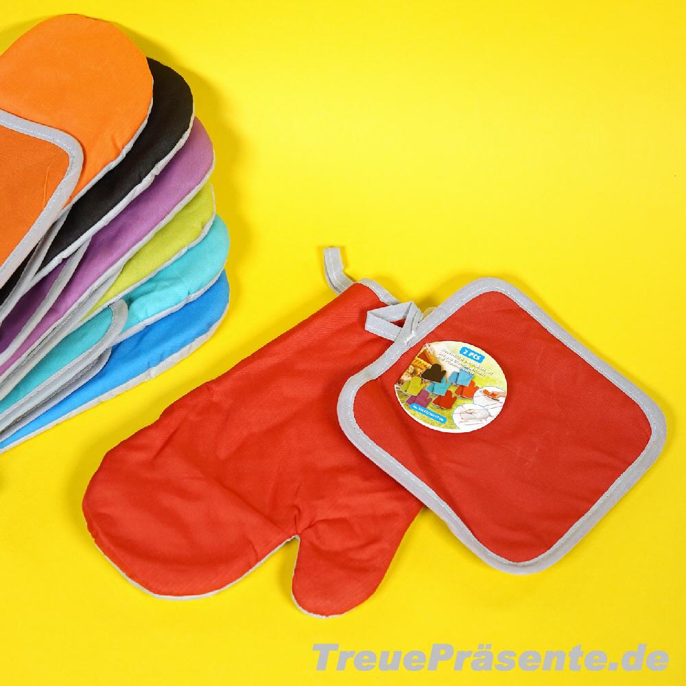 Topflappen mit Kochhandschuh