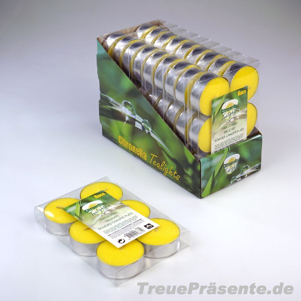 Zitronella Teelichter im Display