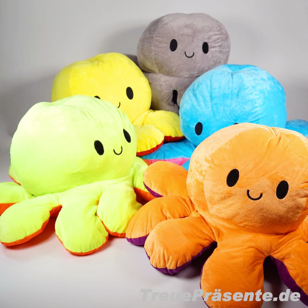 Wendbarer Plüschoktopus - farblich sortiert