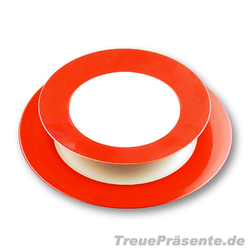 Essteller rot-weiß 2-teilig