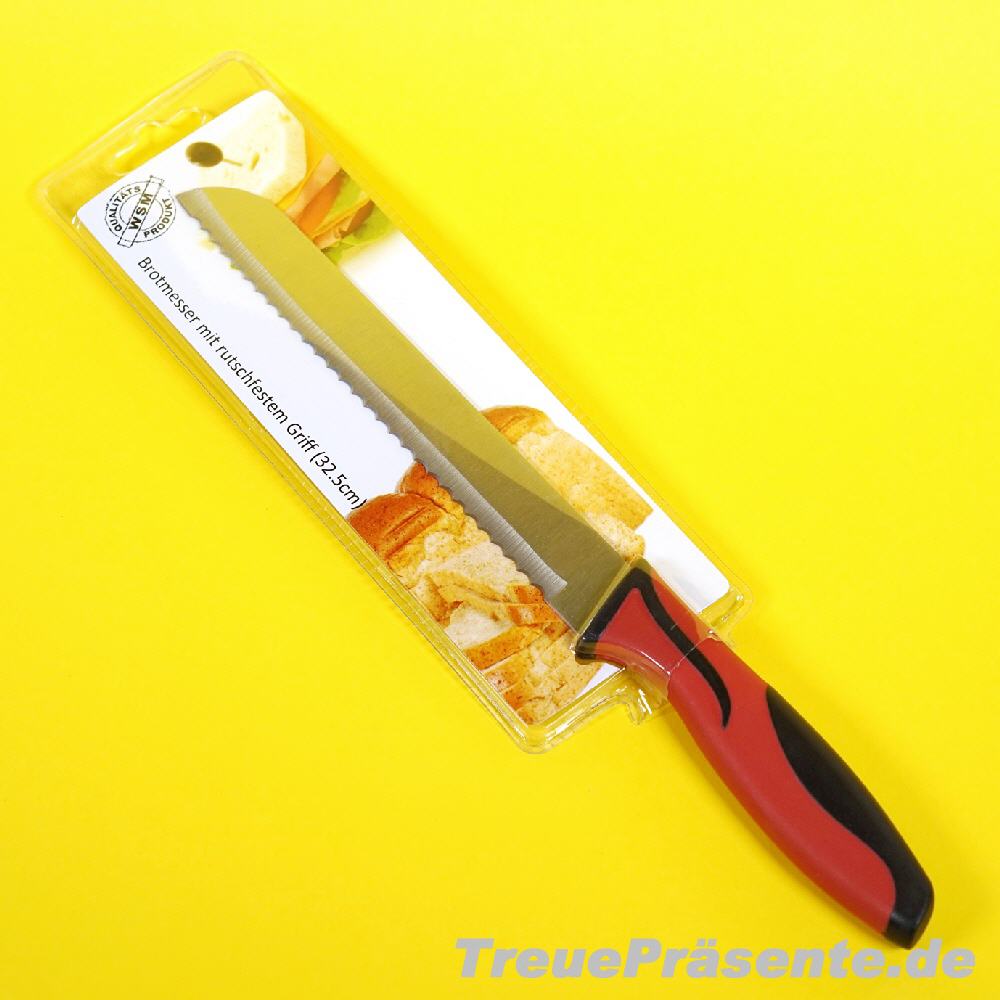 Brotmesser mit Griff rot-schwarz