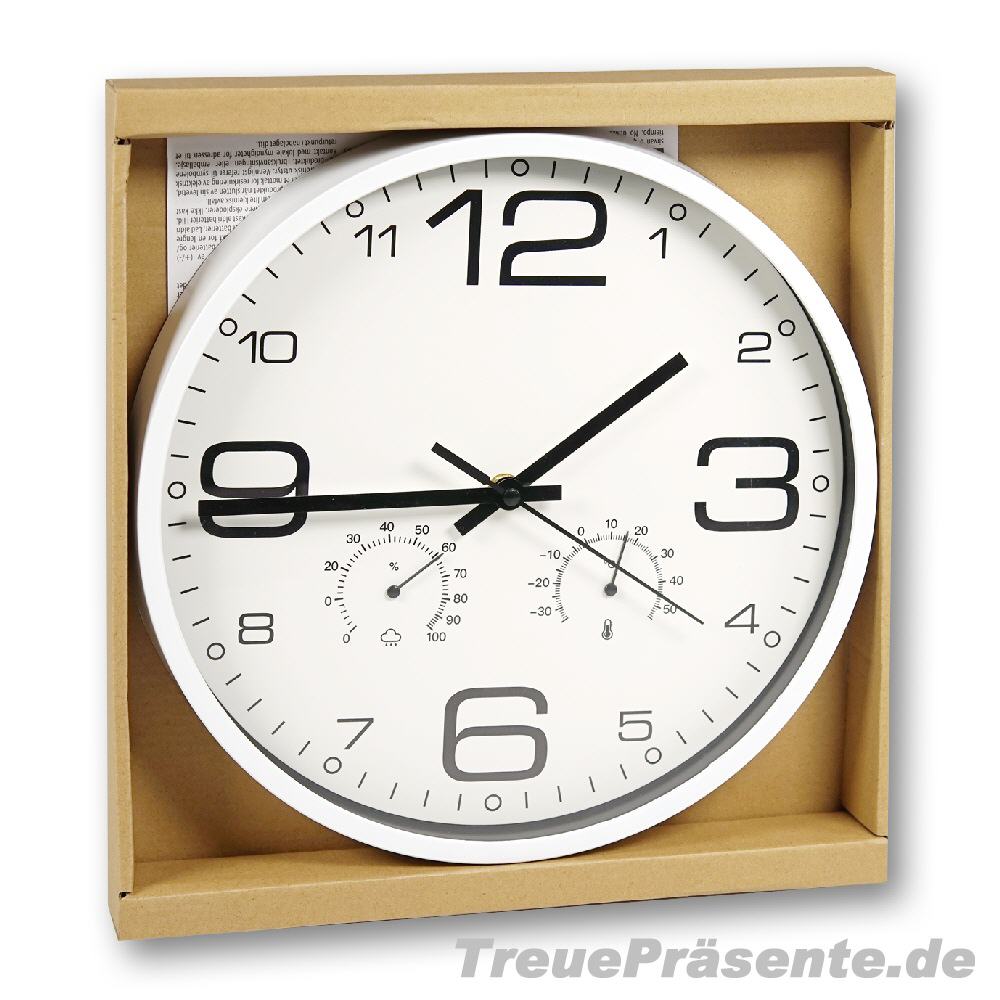 Wanduhr mit Wetterstation