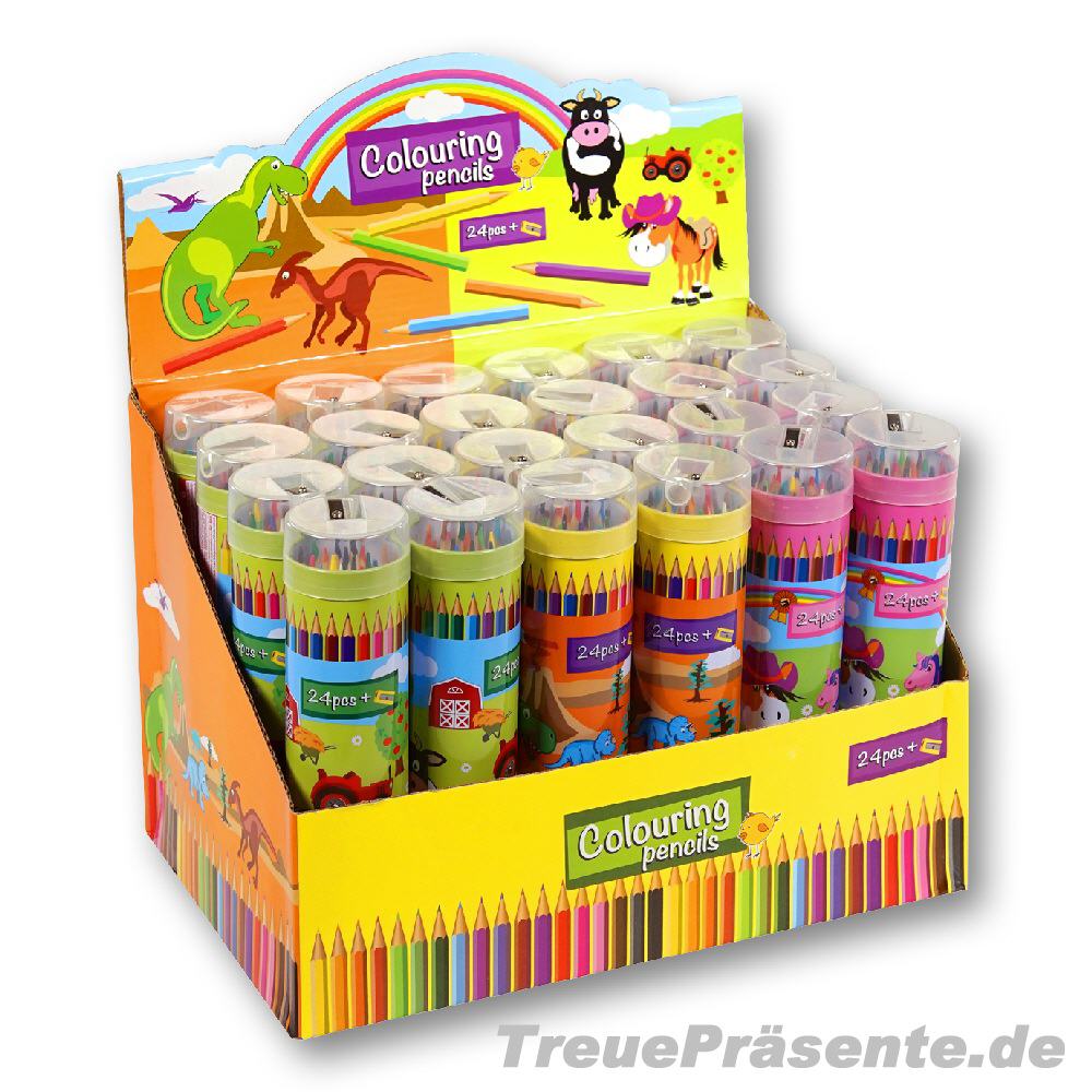 24-teiliges Buntstifte-Set mit Anspitzer
