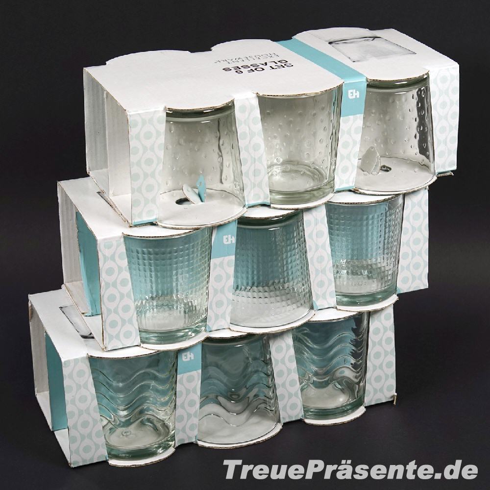 Gläser-Set 6teilig verschiedene Designs