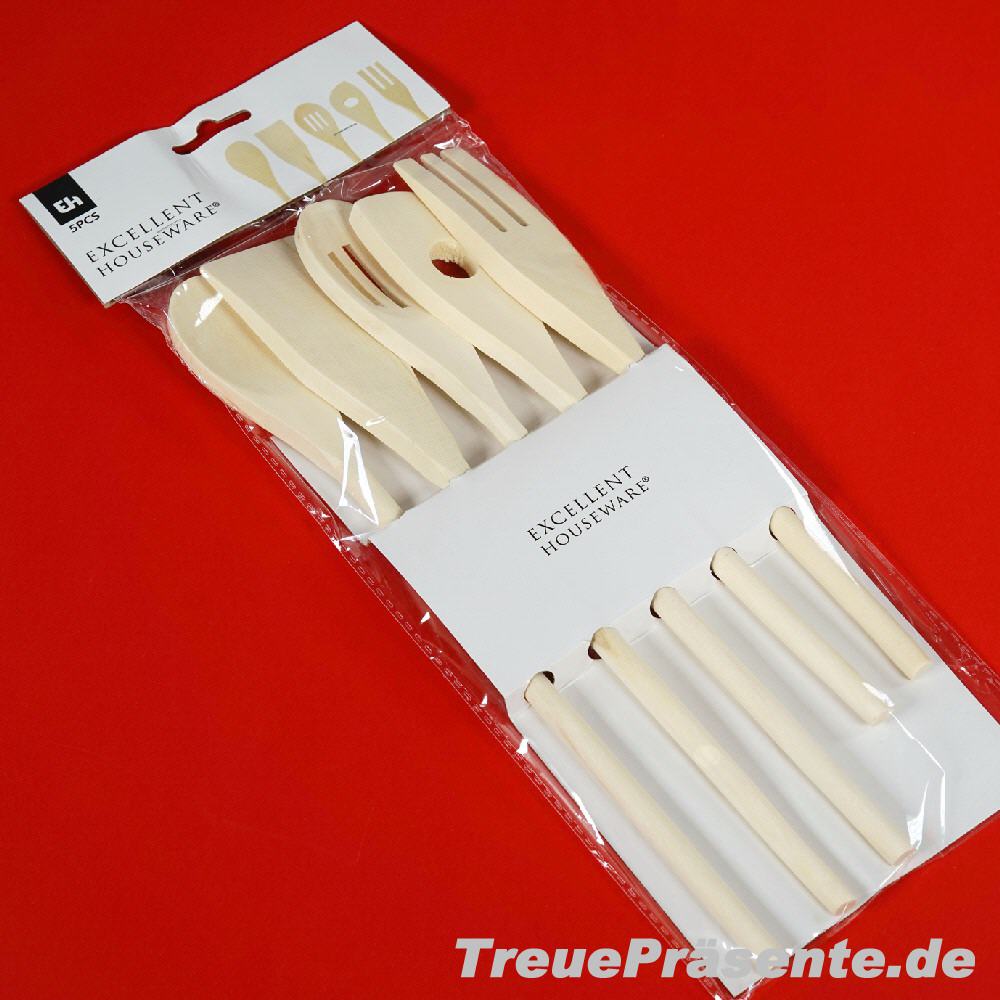 Holz-Kochlöffel 5er-Set