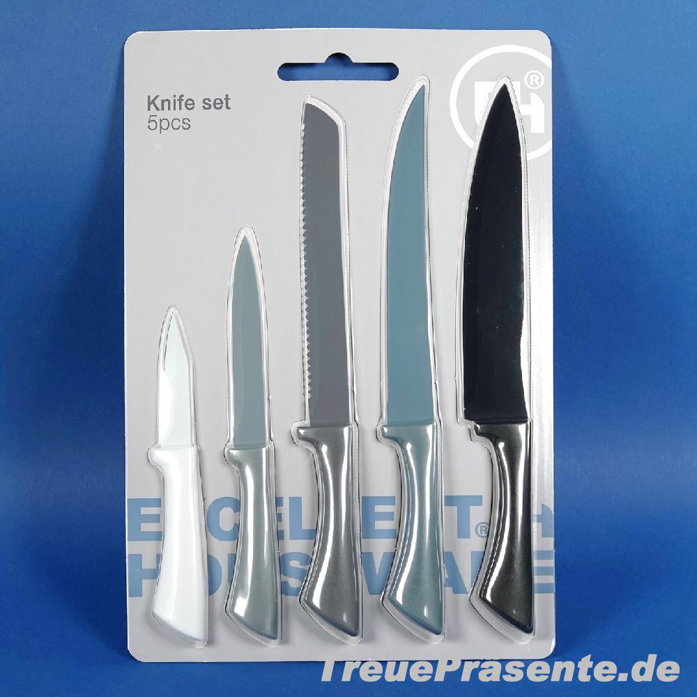 5teiliges Messerset auf Karte