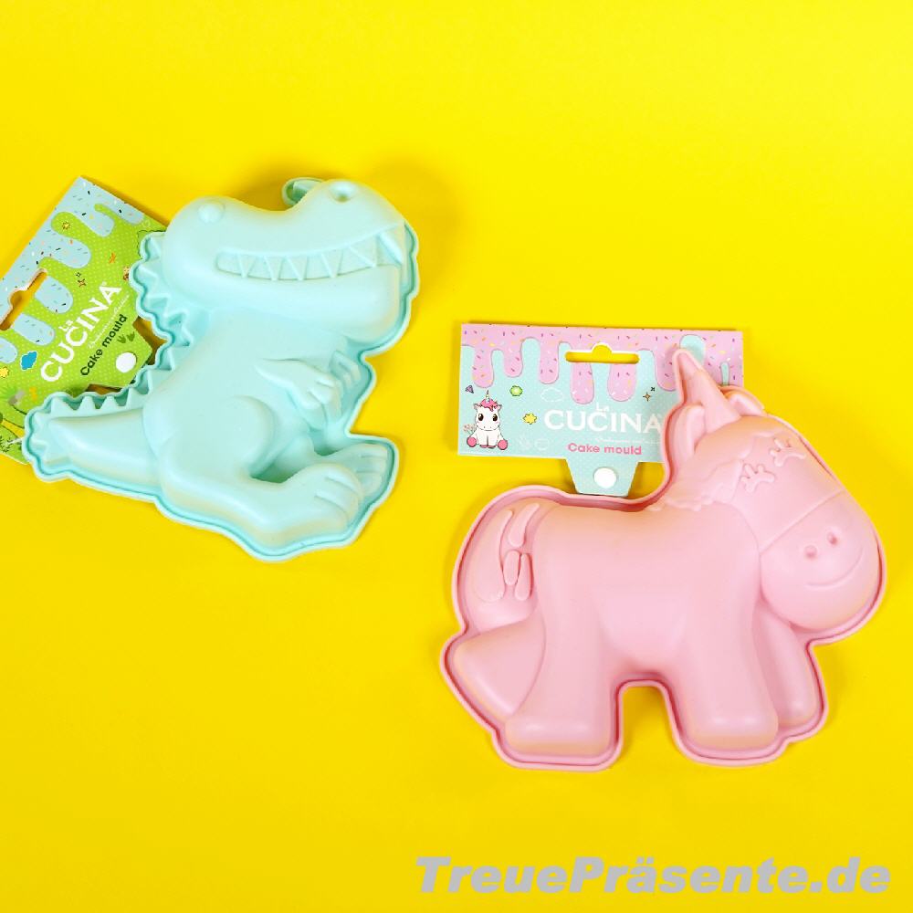 Silikon-Backform Dino und Einhorn