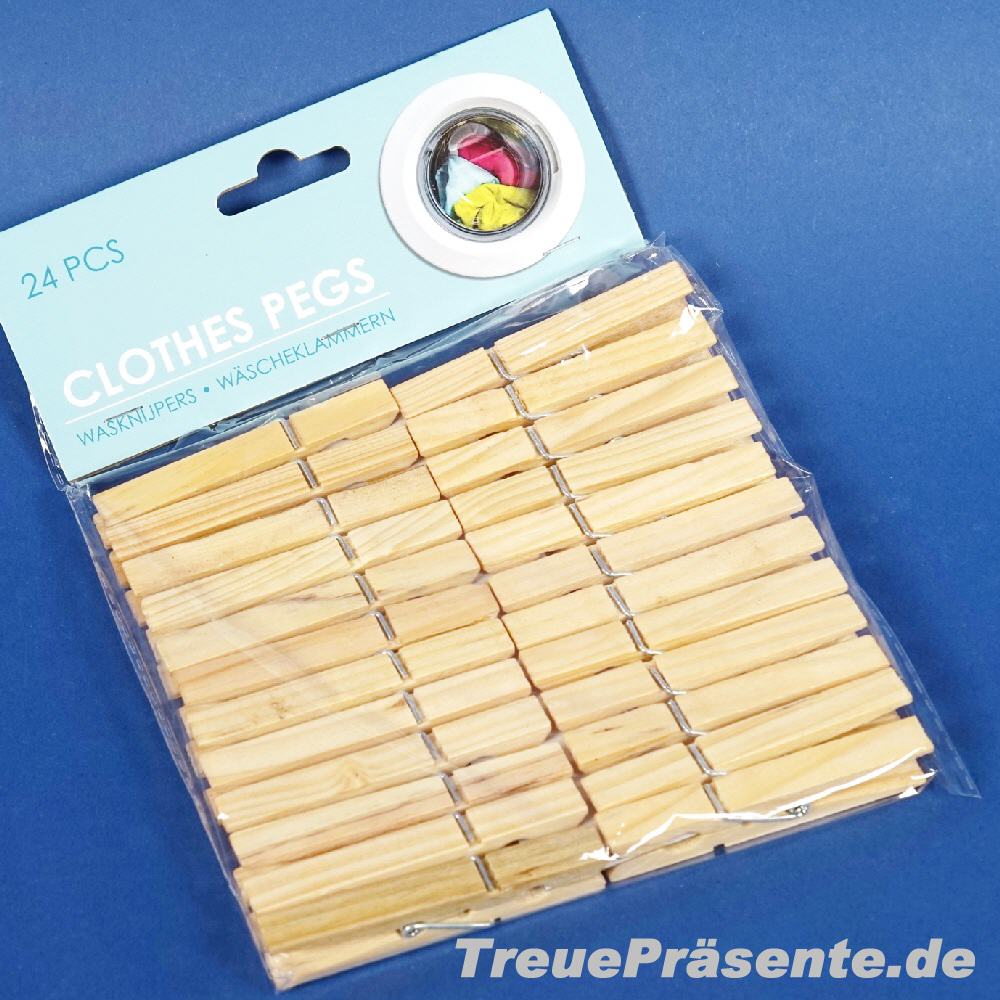 Wäscheklammern aus Holz 24er-Set