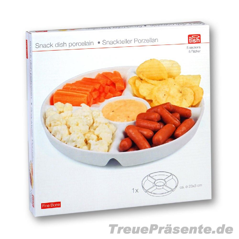 Snack-Teller mit fünf Fächern