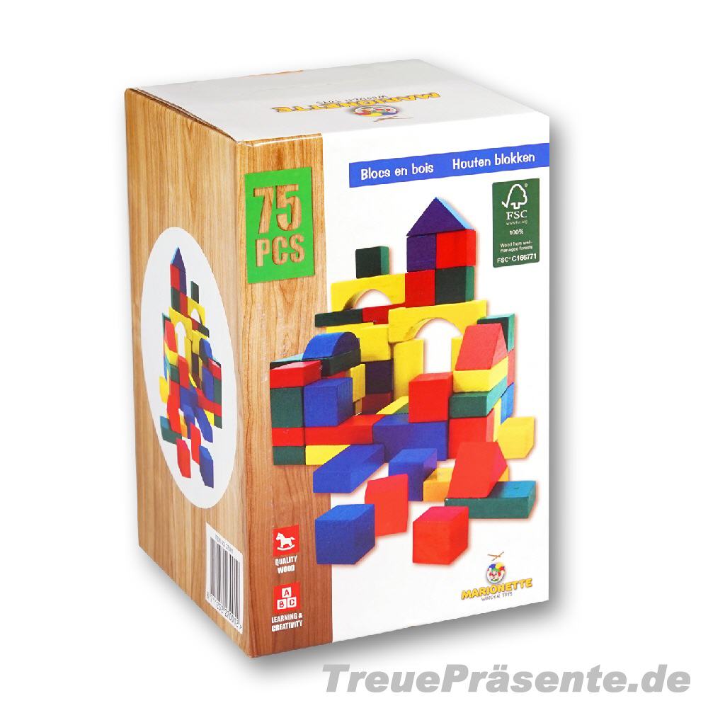 Holz-Bausteine 75-teilig