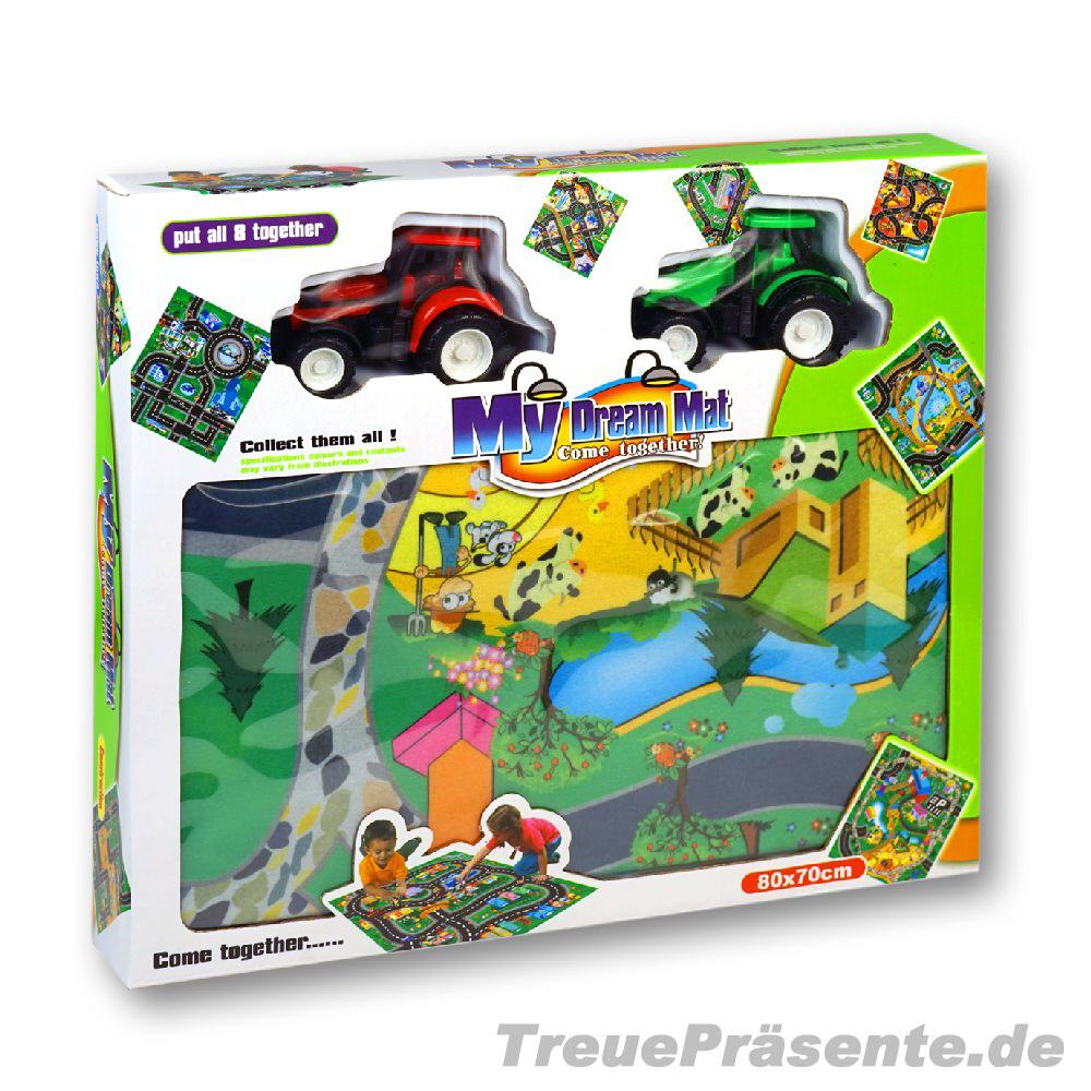 Spielteppich Bauernhof mit Traktoren