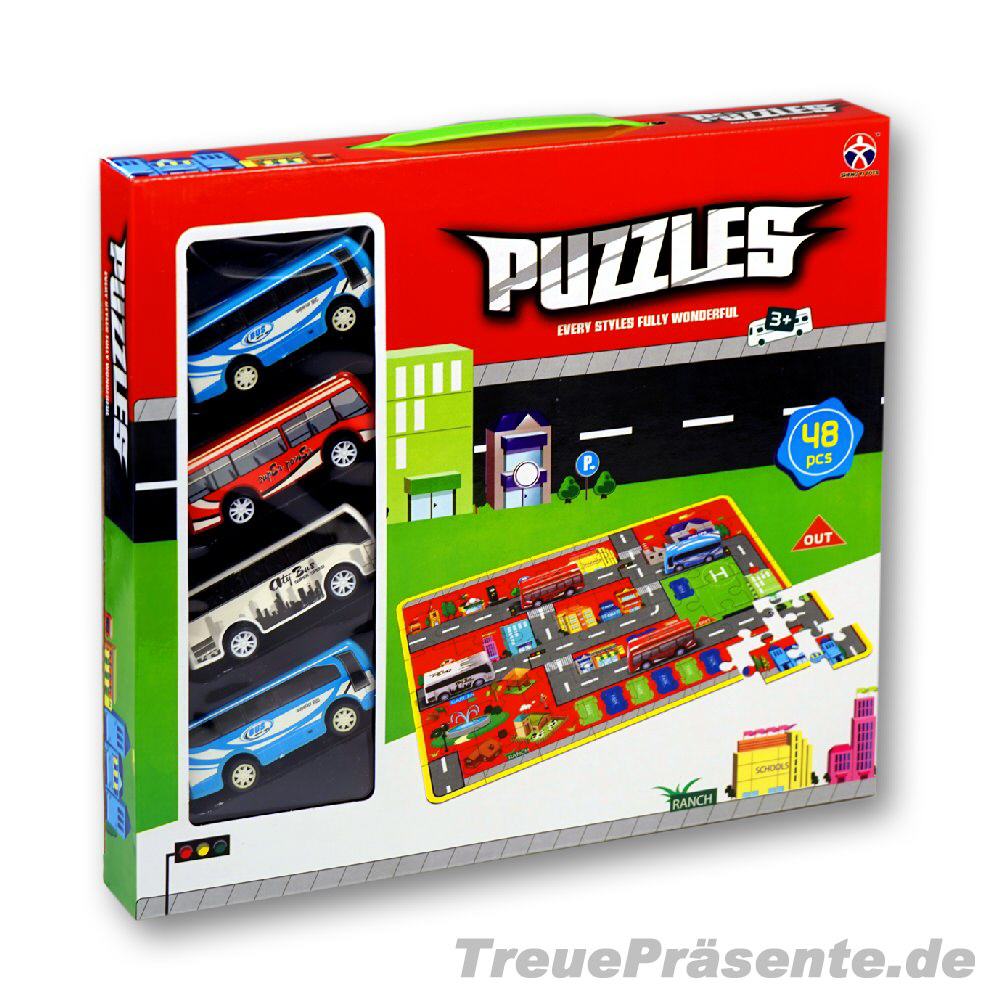 Spielpuzzle mit Bussen