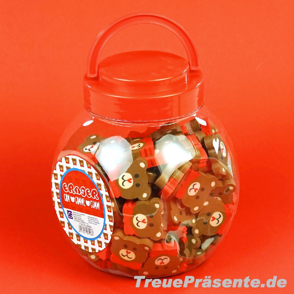 Radiergummis mit Bärengesichtern