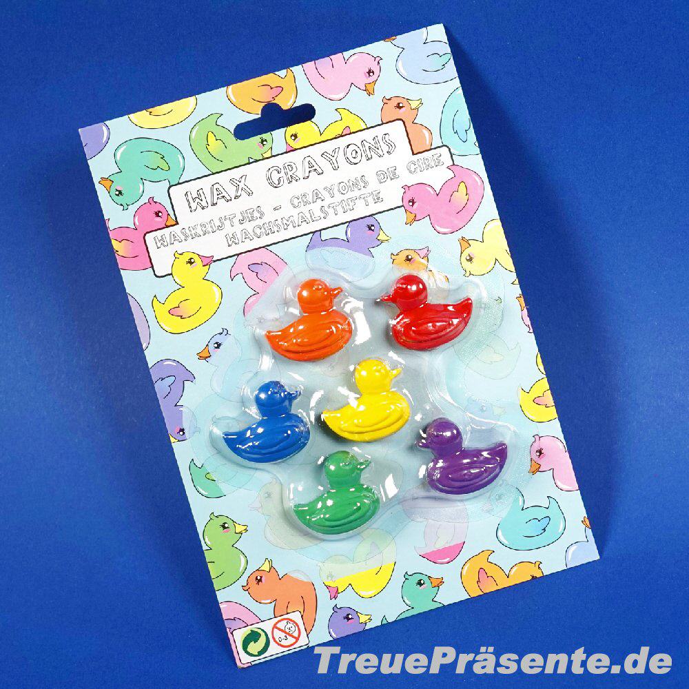Wachsmalstifte Enten auf Karte