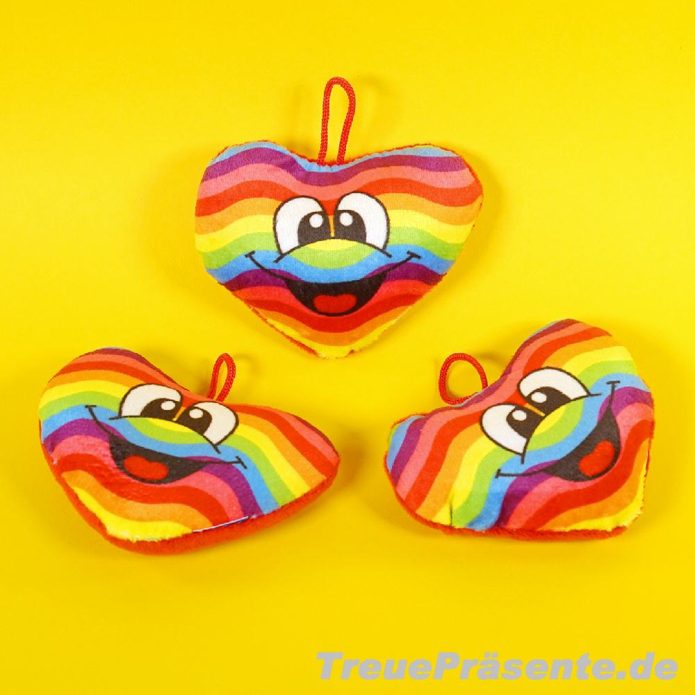 Plüsch-Herz Regenbogen-Gesicht