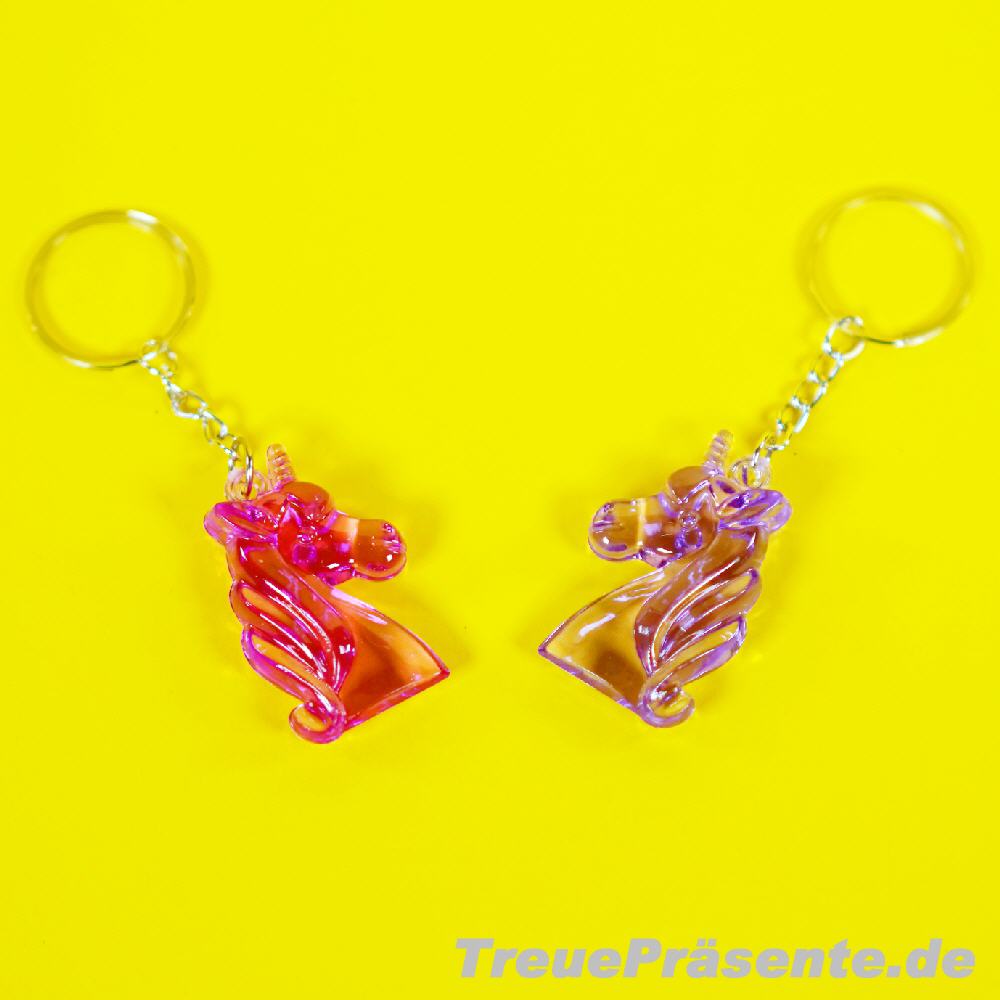Schlüsselanhänger Einhorn transparent