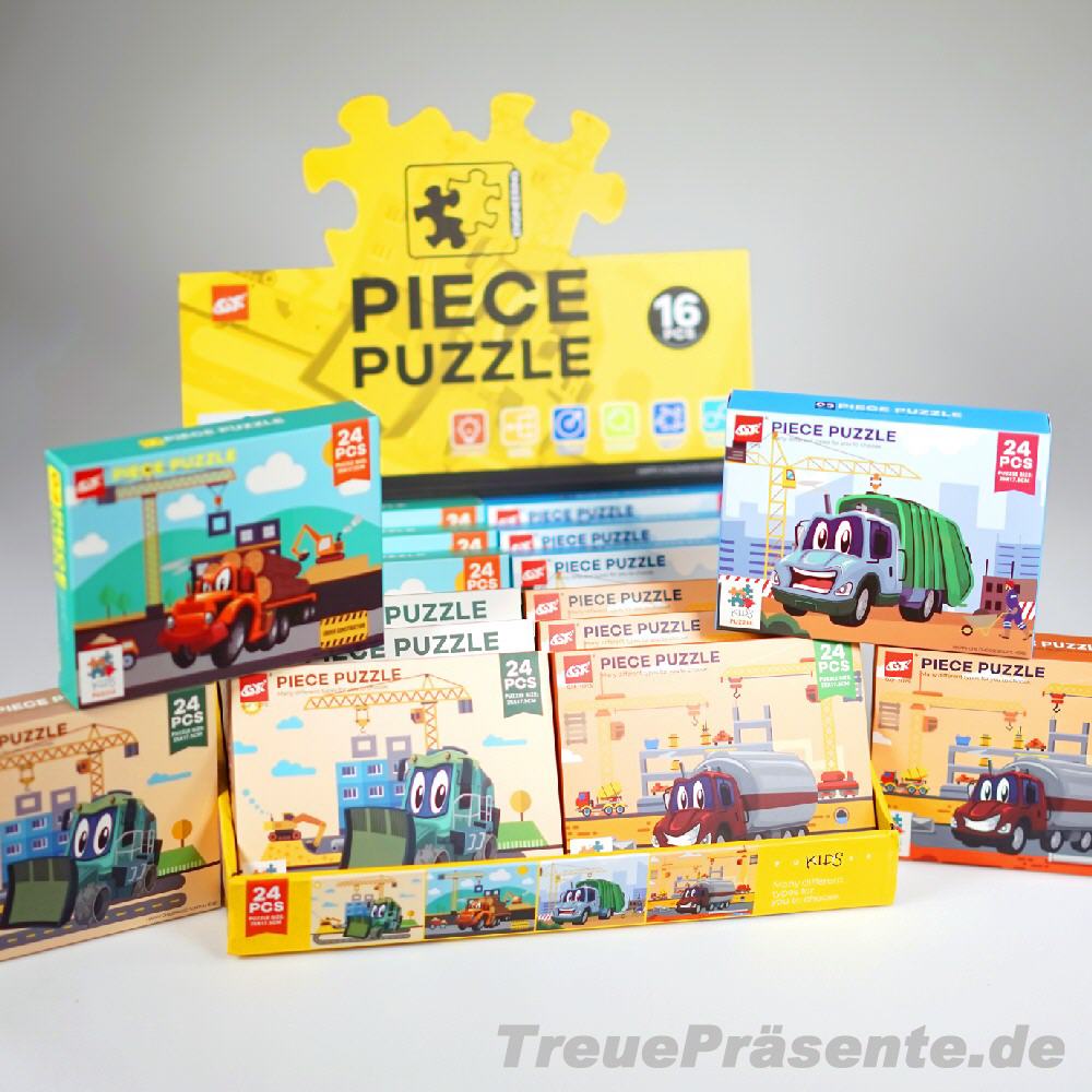 Baufahrzeuge-Puzzle 24-teilig