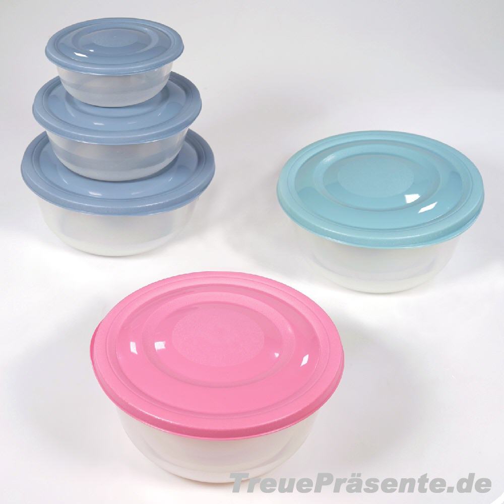 3er-Set Vorratsdosen rund pastell