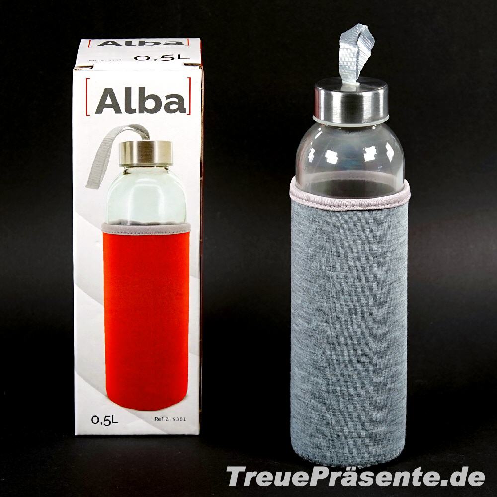 Trinkflasche mit Überzug grau