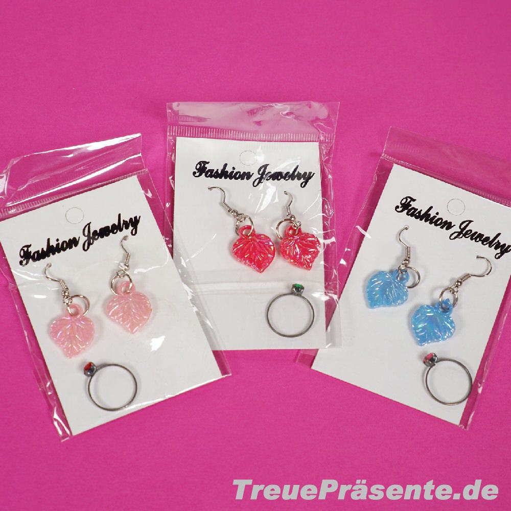 Mädchen-Schmuckset Ohrhänger mit Ring