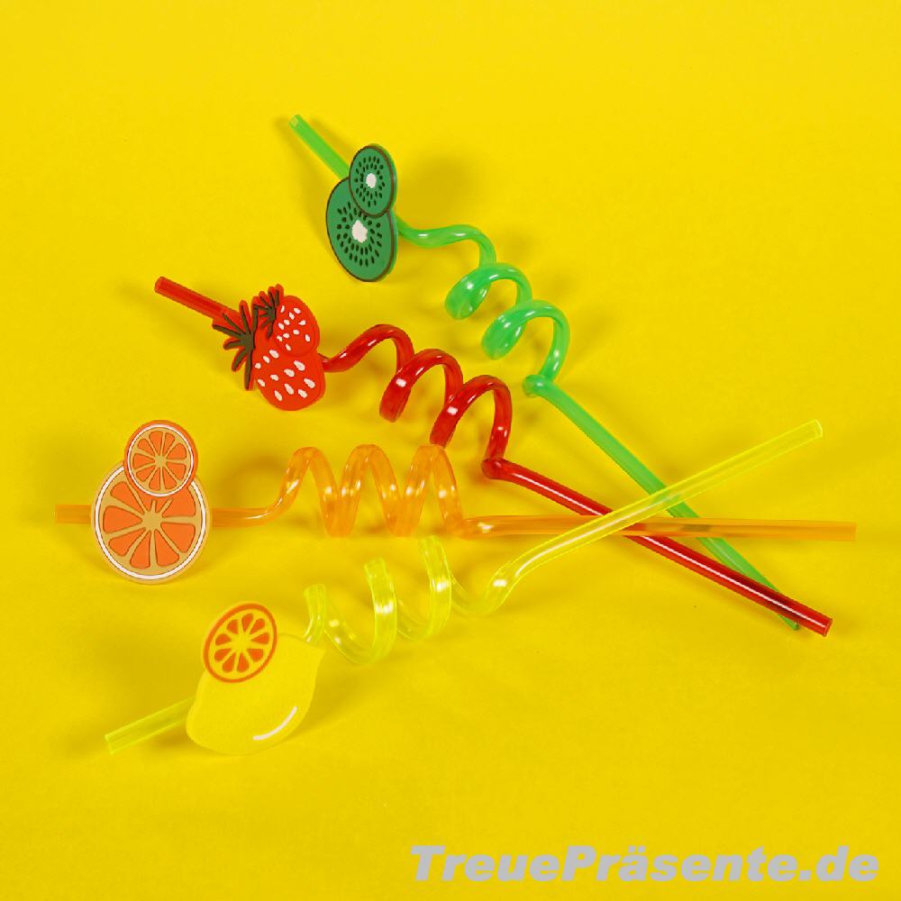 Trinkhalme Früchte 4er-Set