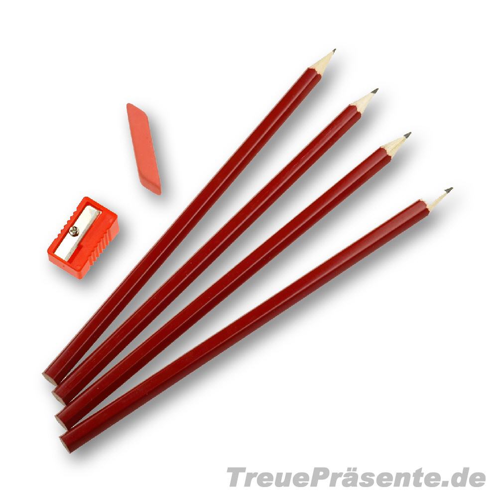 Schreibset 4er-Bleistifte mit Zubehör