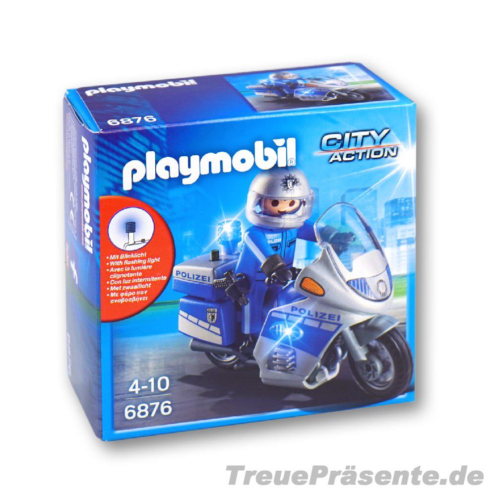 Playmobil Polizeistreife auf Motorrad