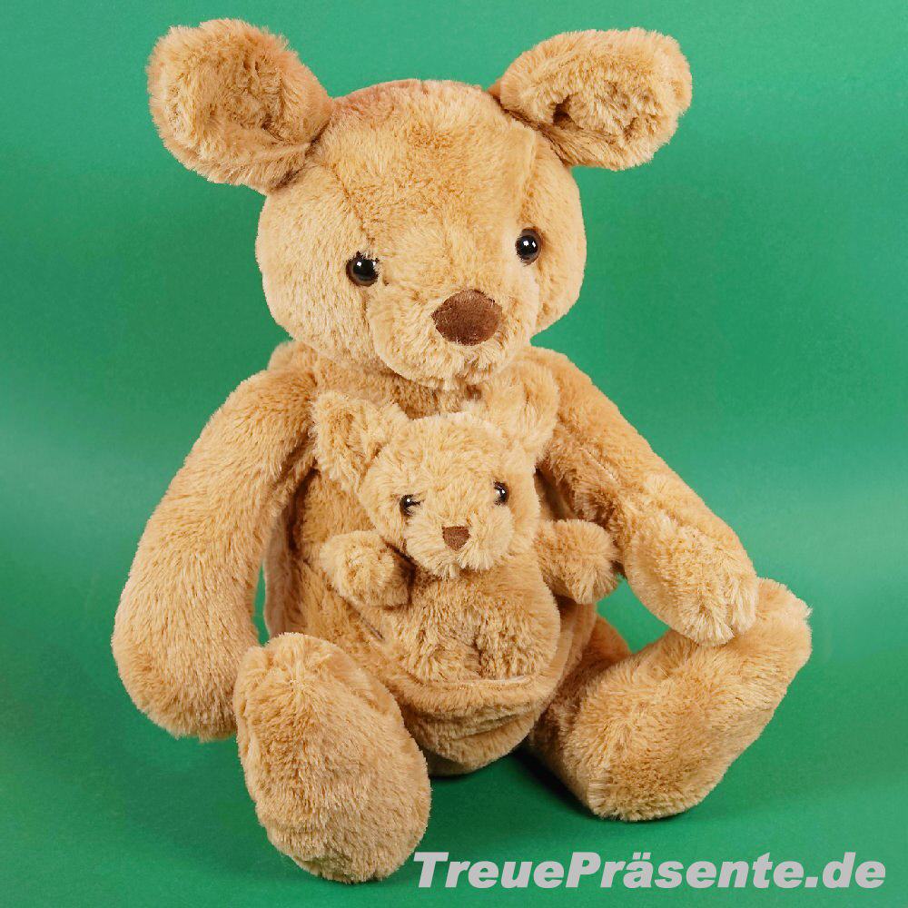 Plüsch-Känguruh mit Baby