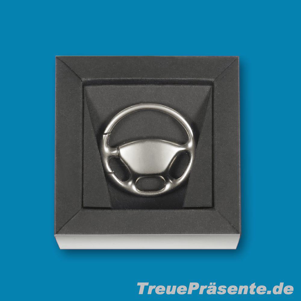 Schlüsselanhänger Lenkrad in Verpackung
