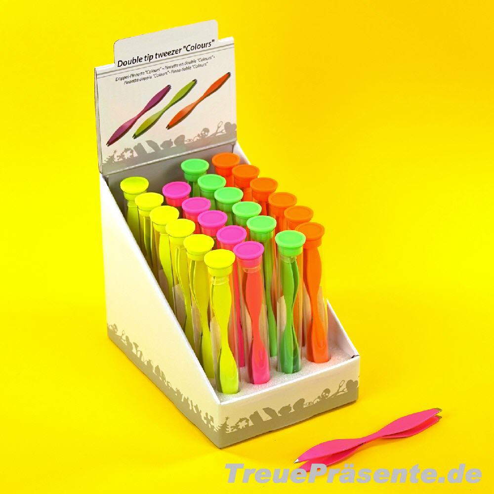 Bunte Doppelpinzette in Verpackung