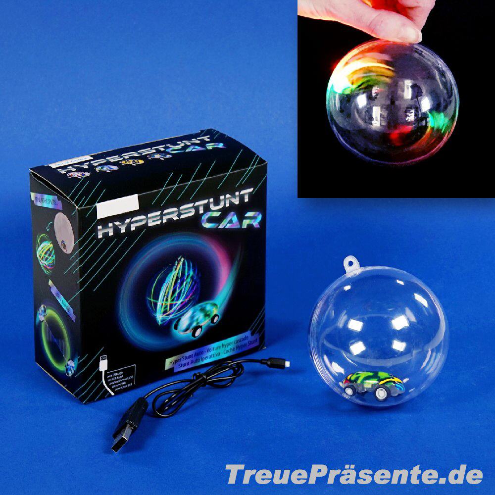 Stunt-Auto in Kugel mit USB-Ladekabel