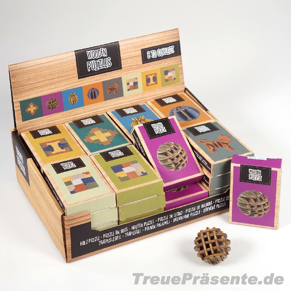 3D-Holzpuzzle in Schachtel