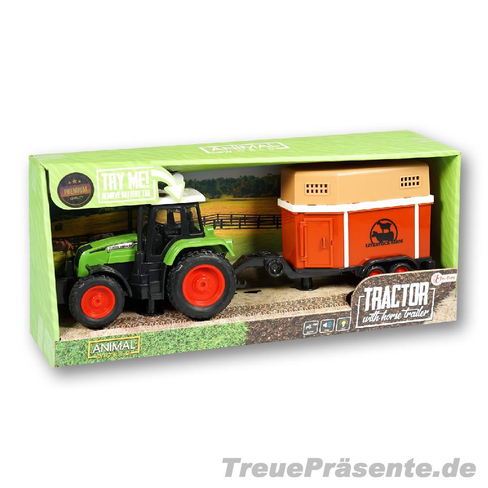 Traktor mit Pferdeanhänger Licht und Ton