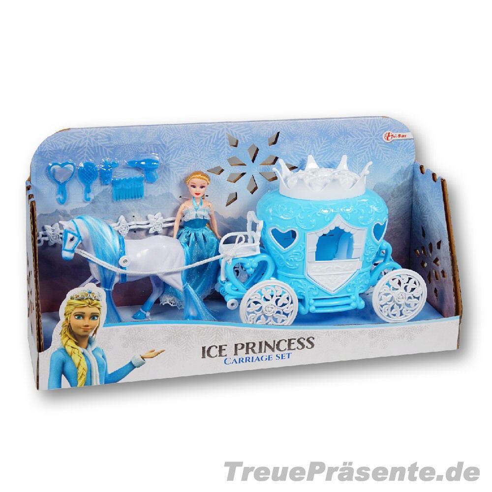 Pferdekutsche mit Prinzessin blau