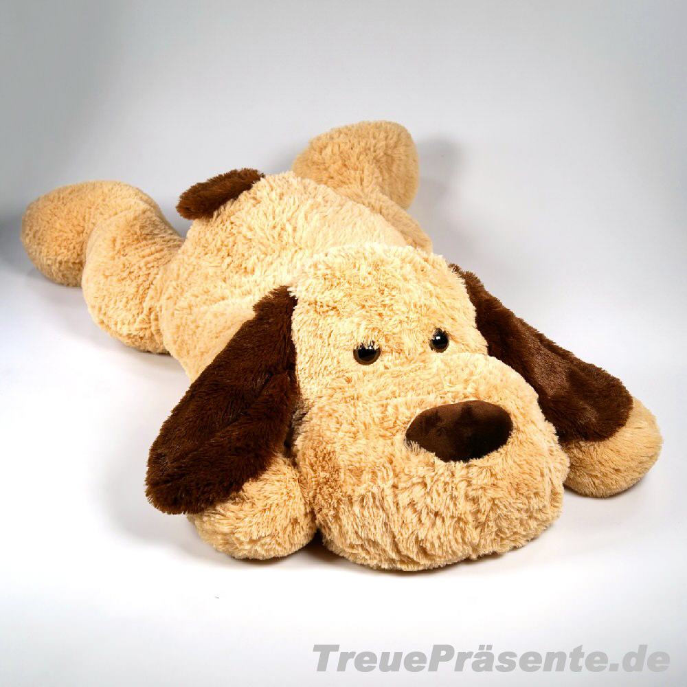 Plüsch-Hund XXL liegend hellbraun