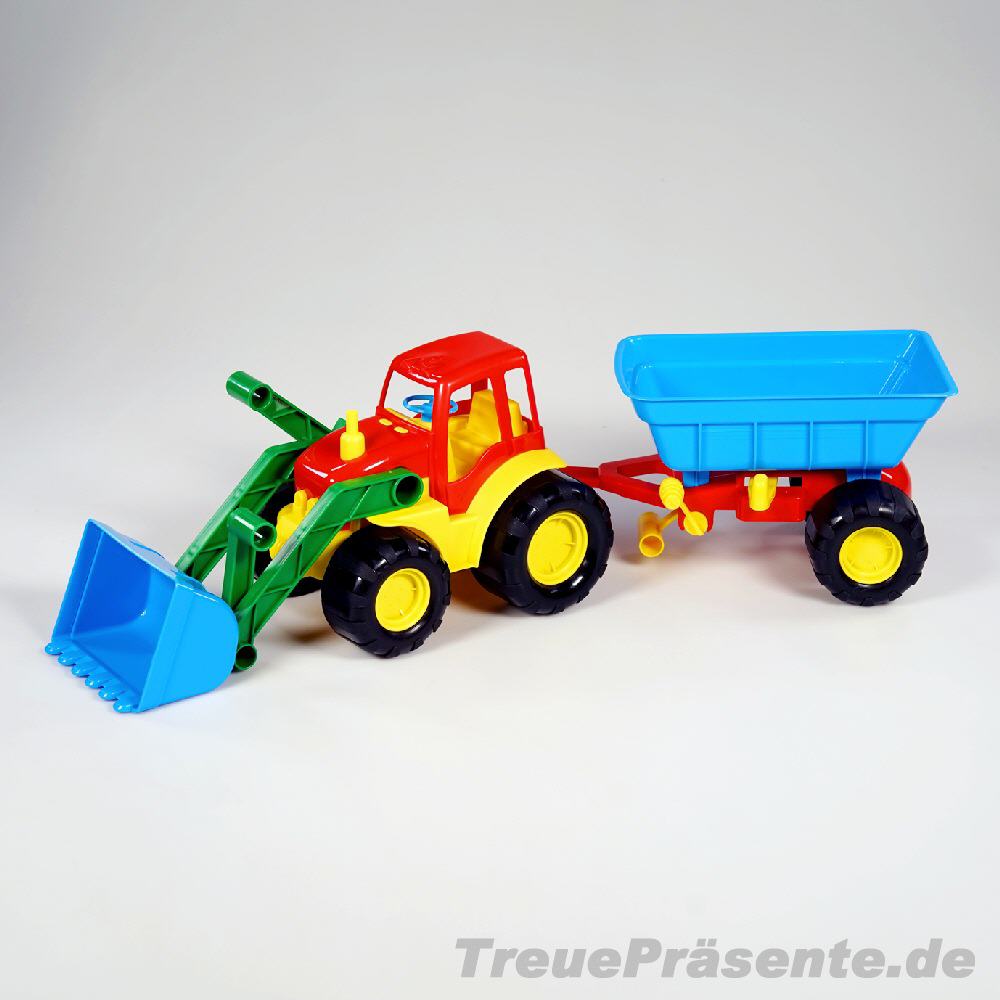 Spielzeug-Schaufellader mit Anhänger