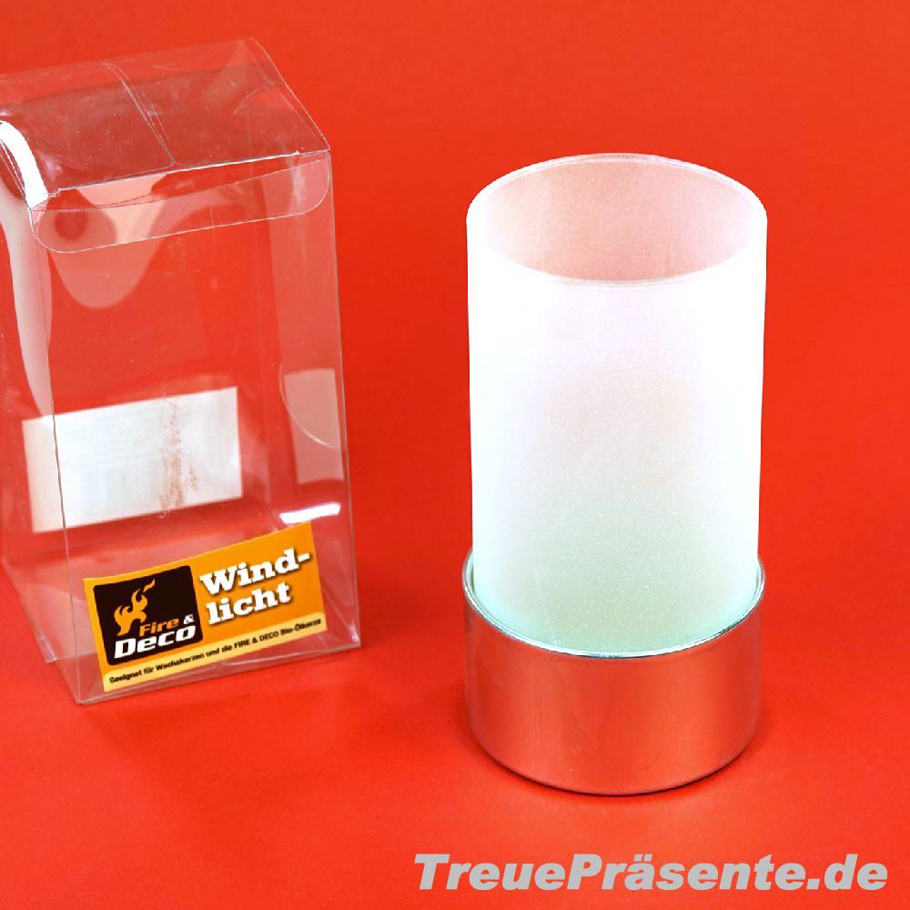 Windlicht aus Milchglas