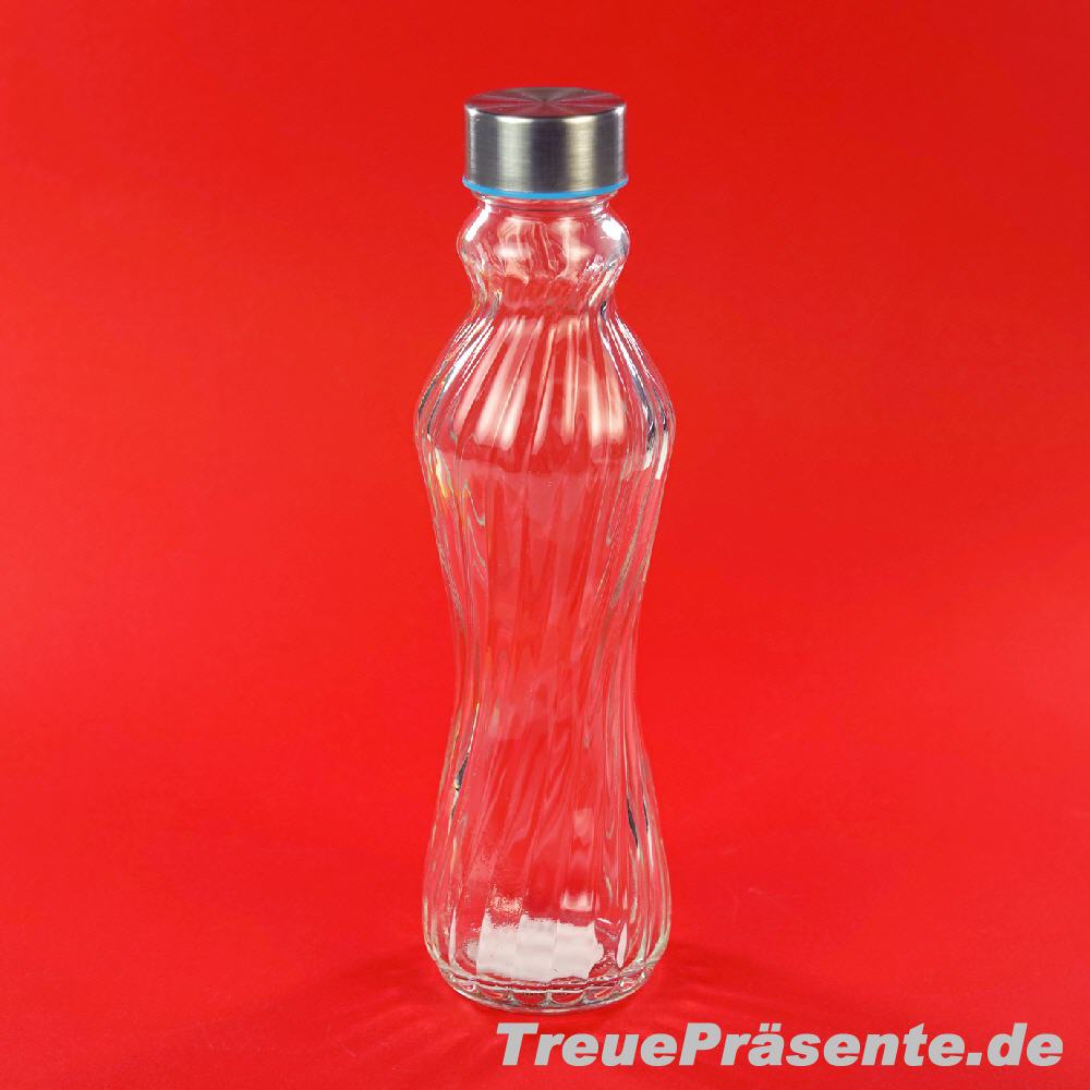 Glasflasche mit Edelstahldeckel