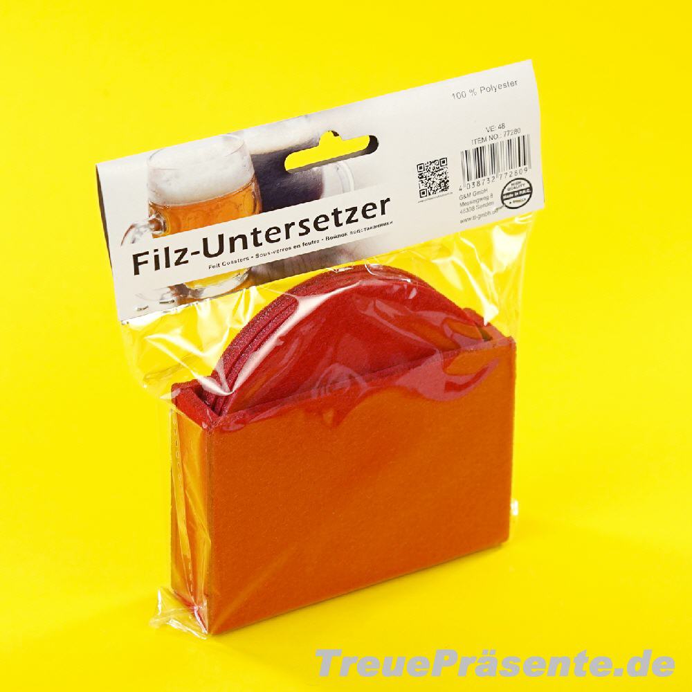 Filz-Untersetzer 4er-Set rot