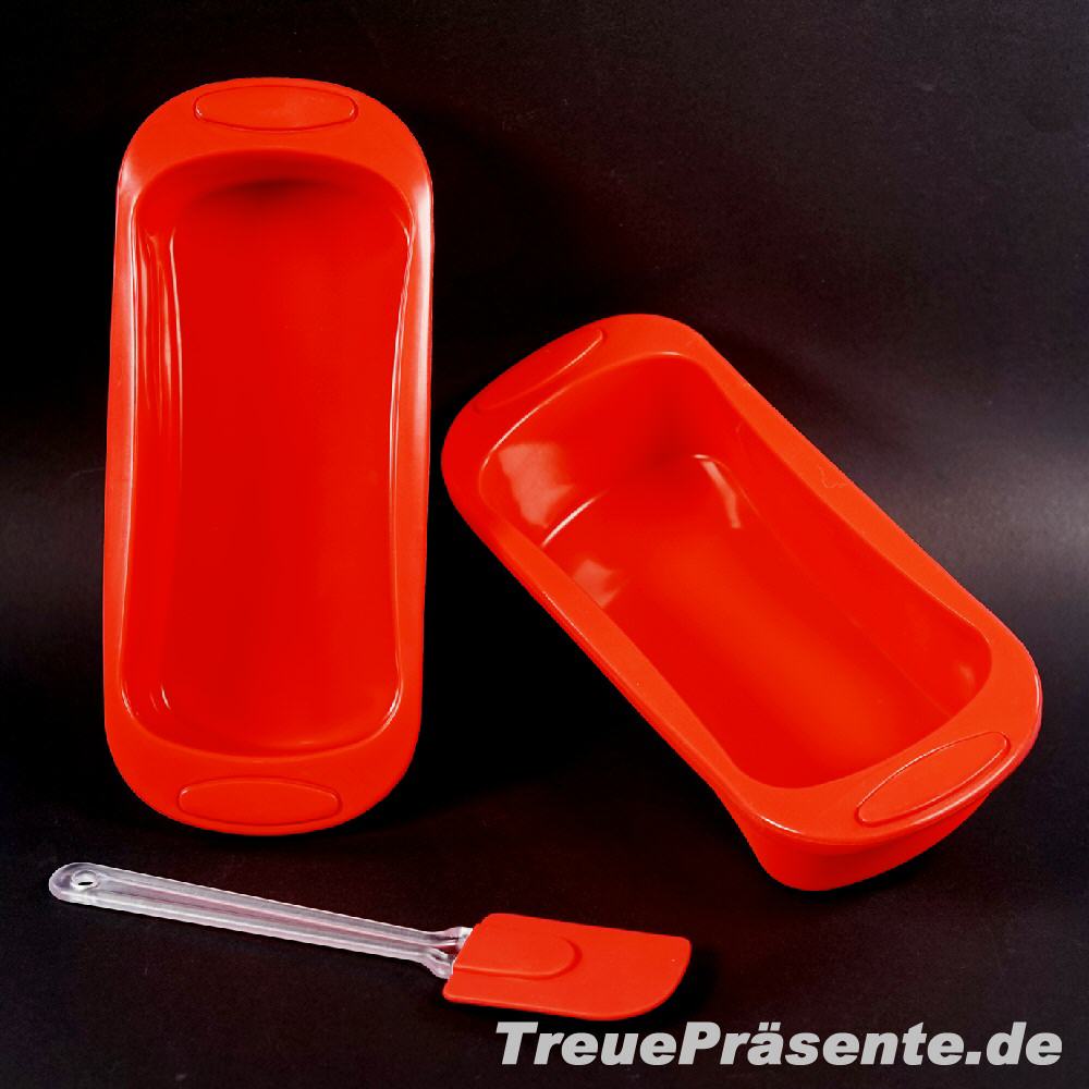 2er-Set Silikon-Kastenform mit Teigschaber