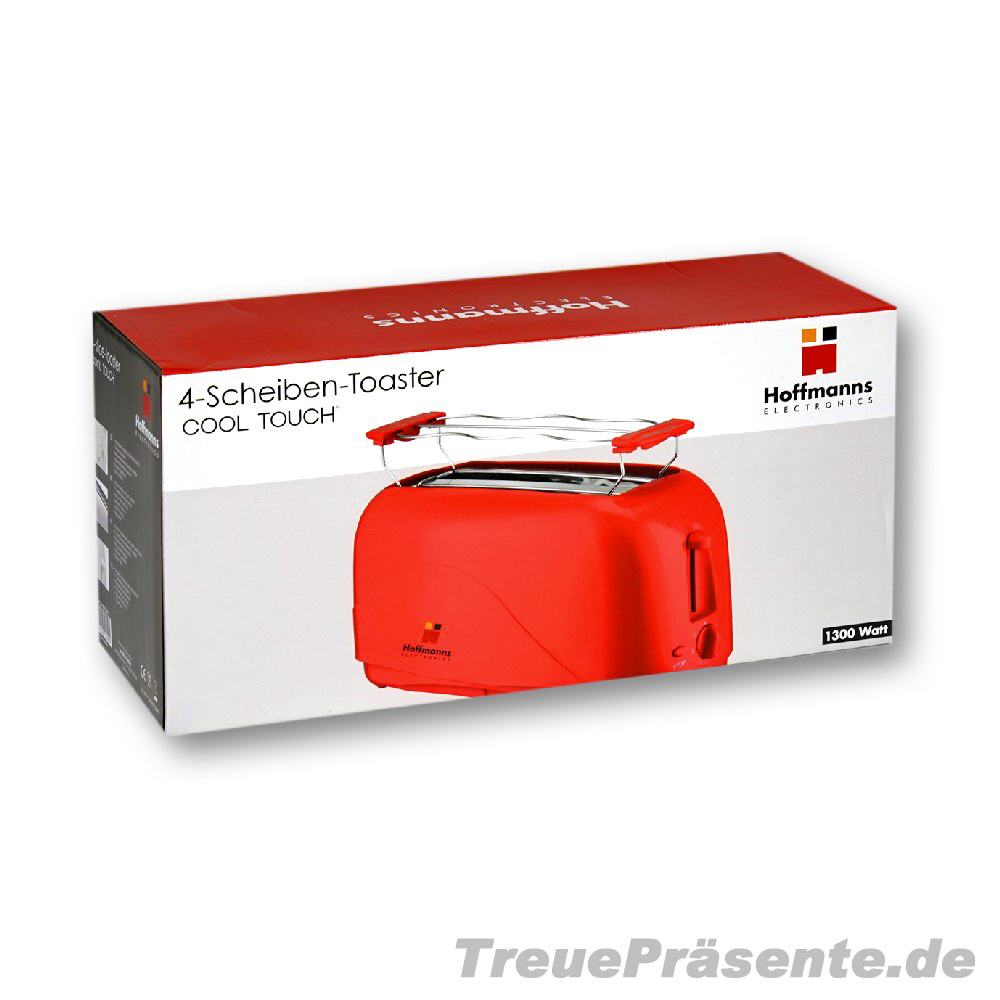 Toaster für 4 Scheiben in rot