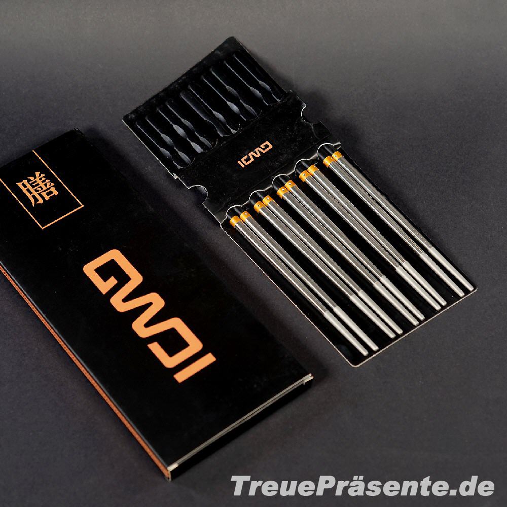 Ess-Stäbchen aus Metall 5er-Set