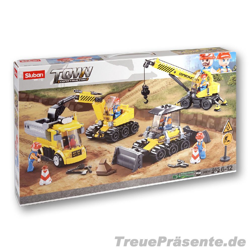 Baustelle 4 Baufahrzeuge 465 Teile