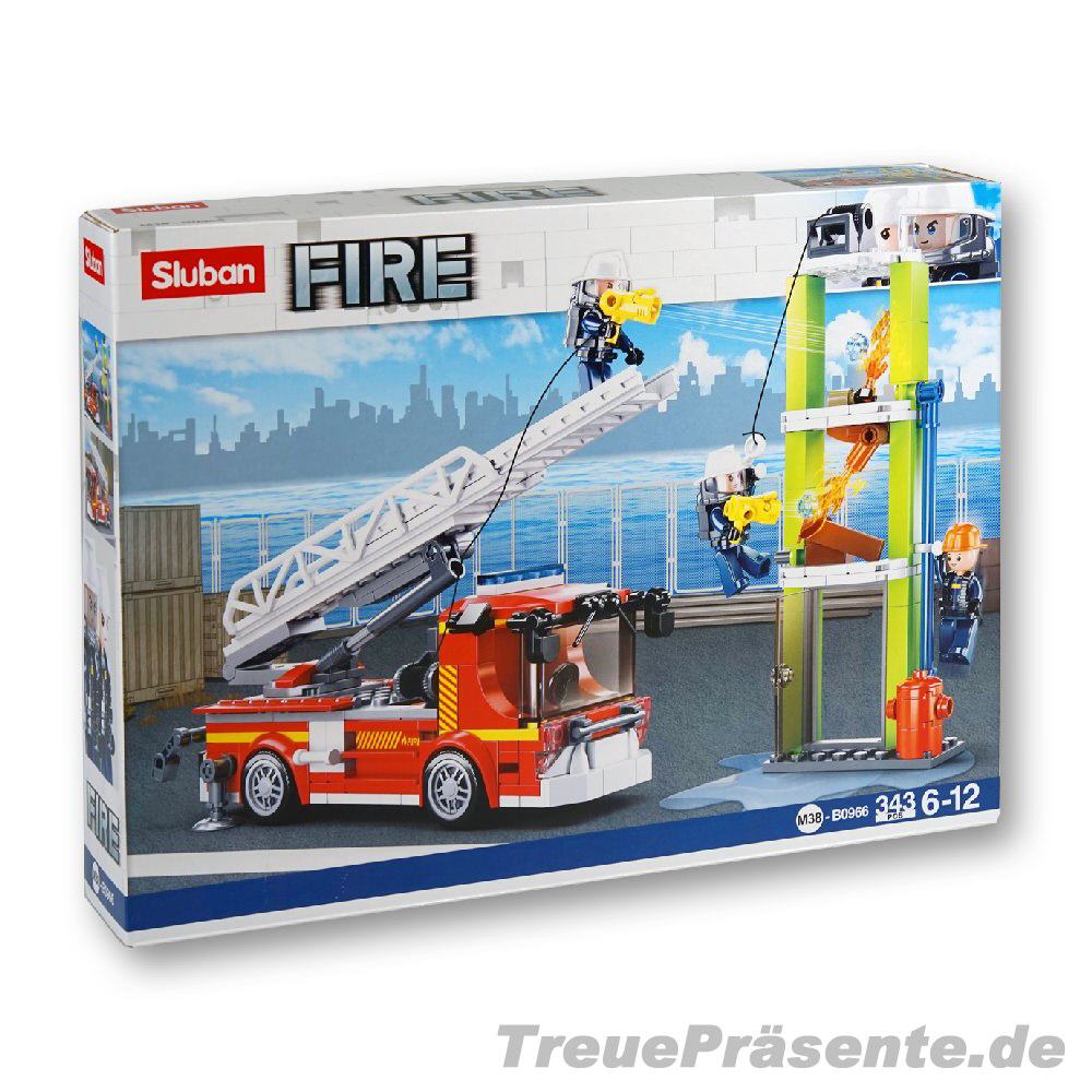 Feuerwehr-Übung mit Leiterwagen 343 Teile