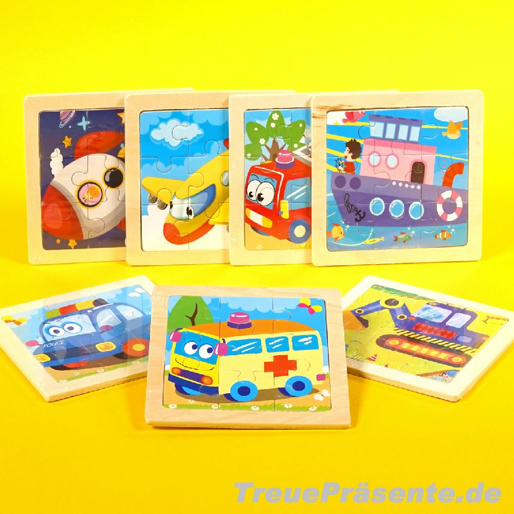 Holz-Puzzle Fahrzeuge 9 Teile